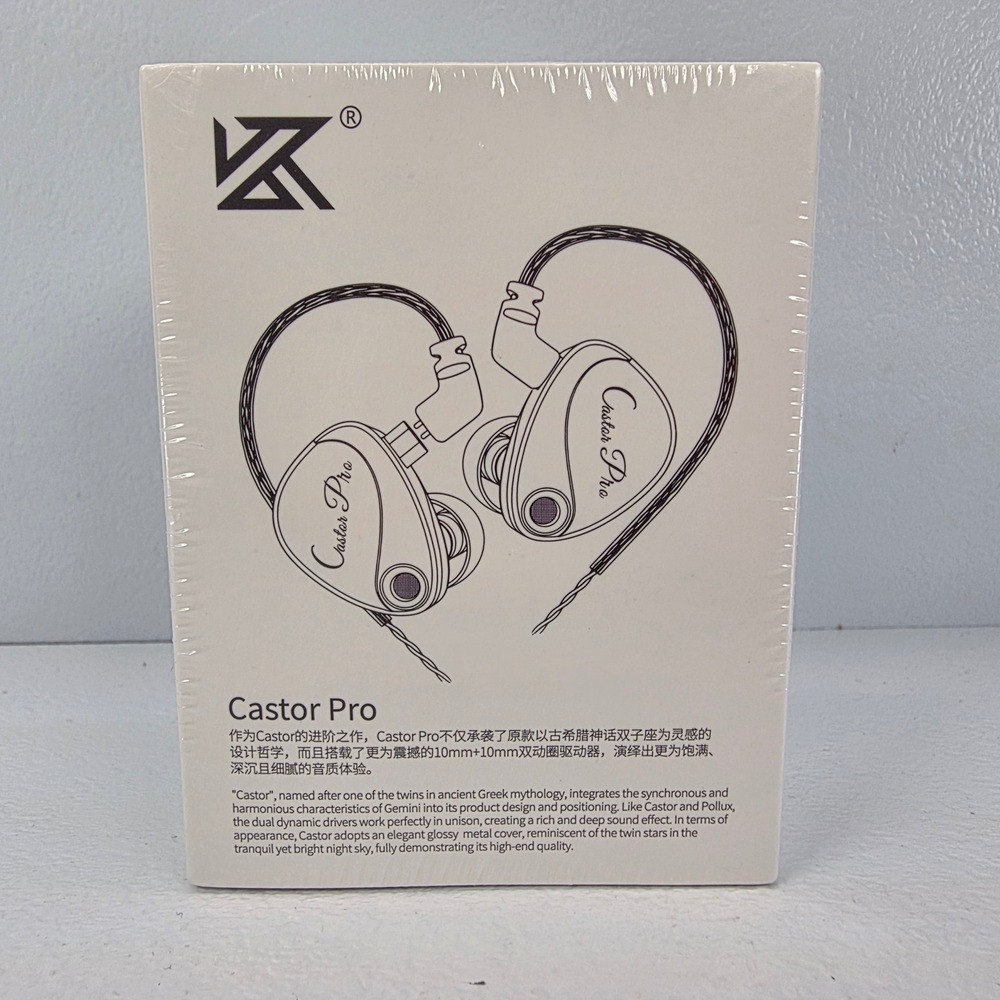 KZ‎ Castor Pro Dual Dynamic Driver IEM Gray Improved Bass Version with Mic New